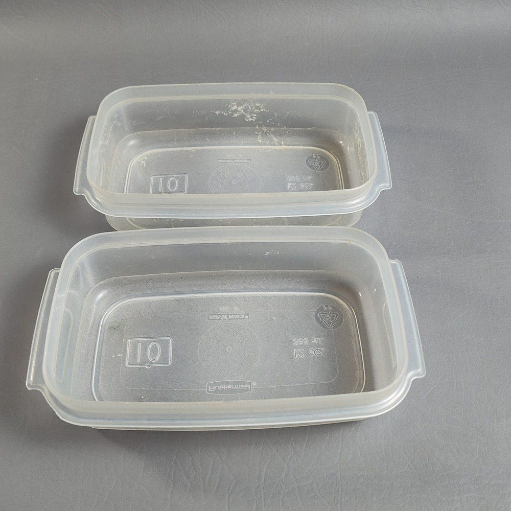 Rubbermaid Servin Saver Lot Of 3- (2) #10 12 Oz & #10 17 Cup Almond Rectangle - Picture 11 of 16